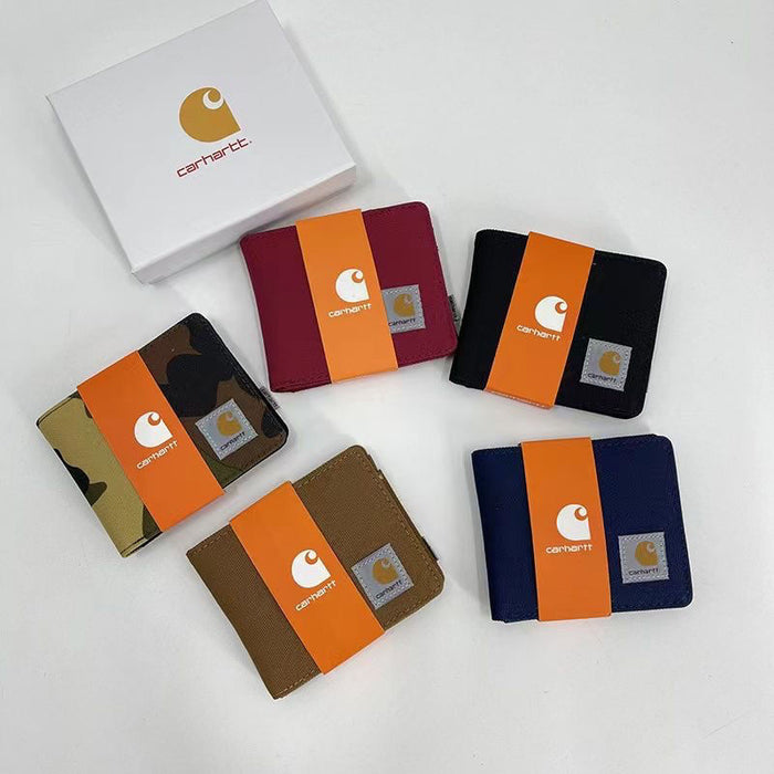 Wholesale wallet card holder coin purse two fold short canvas