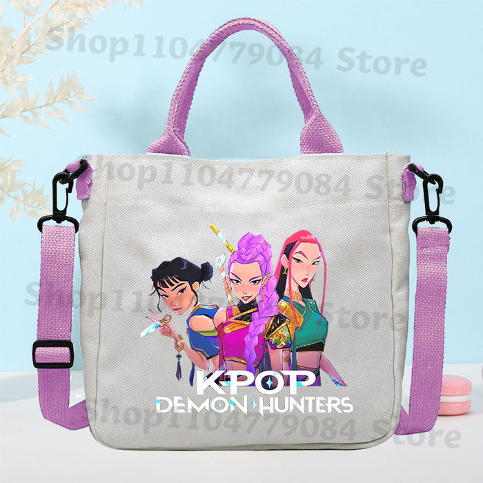 Wholesale KPOP Cartoon Canvas Shoulder Bag for Boys and Girls