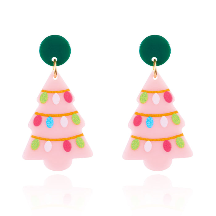 Wholesale Christmas lights gingerbread man cane Christmas tree acrylic earrings