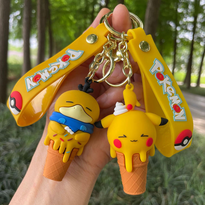 Wholesale Sweet cone ice cream ice cream keychain figurine backpack pendant car keychain