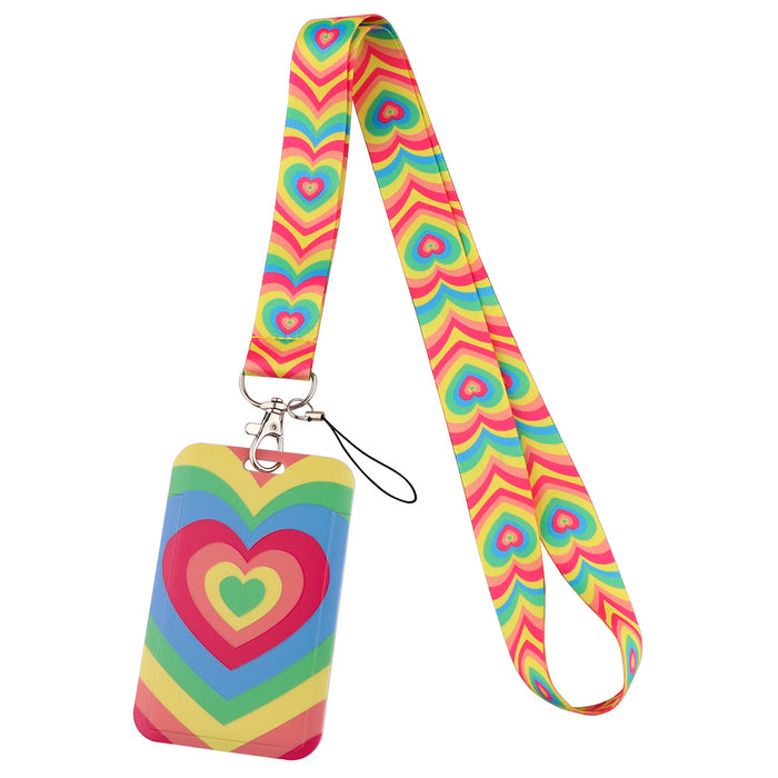 Wholesale Heart-shaped phone strap and hard case card holder Lanyard Keychain