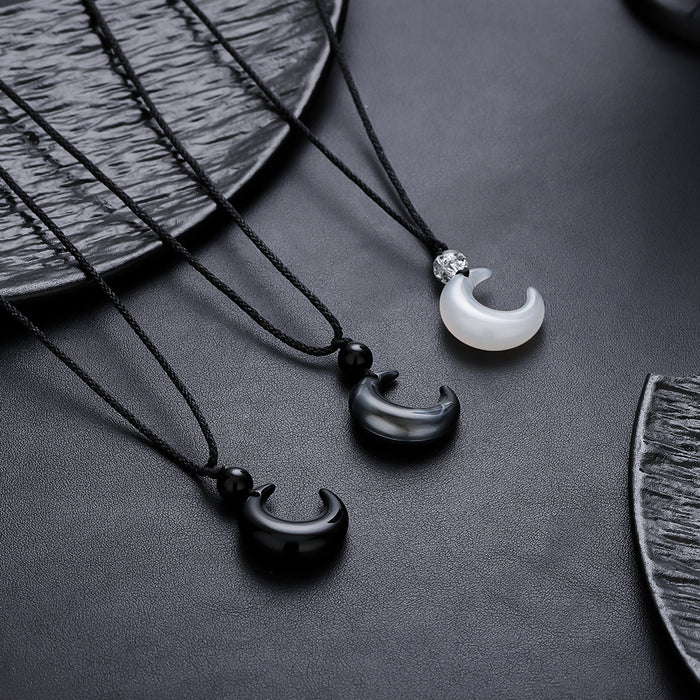 Wholesale Pendant necklace, high-end and versatile, hand woven hanging rope accessories, new minimalist accessories