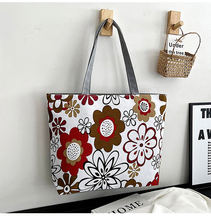 Wholesale Canvas Bag Large Capacity Women's Bag Printed Handbag Tote Large Bag Artistic Student Bag Shopping Bag