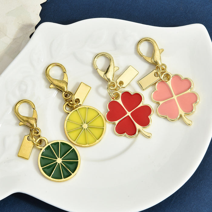 Wholesale Multi Style Dinosaur Clover Heart Animal Gold Alloy Keychain Pendant Fashion Jewelry Accessory