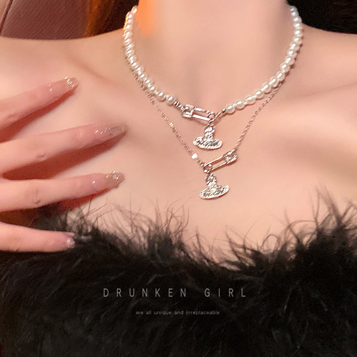 Wholesale Pearl necklace pendant, simple and niche necklace accessory, light luxury and high-end feeling, collarbone chain