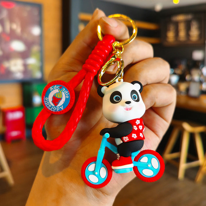 Wholesale Rubber Cartoon Doll Peking Opera Panda Keychain JDC-KC-Tingm184