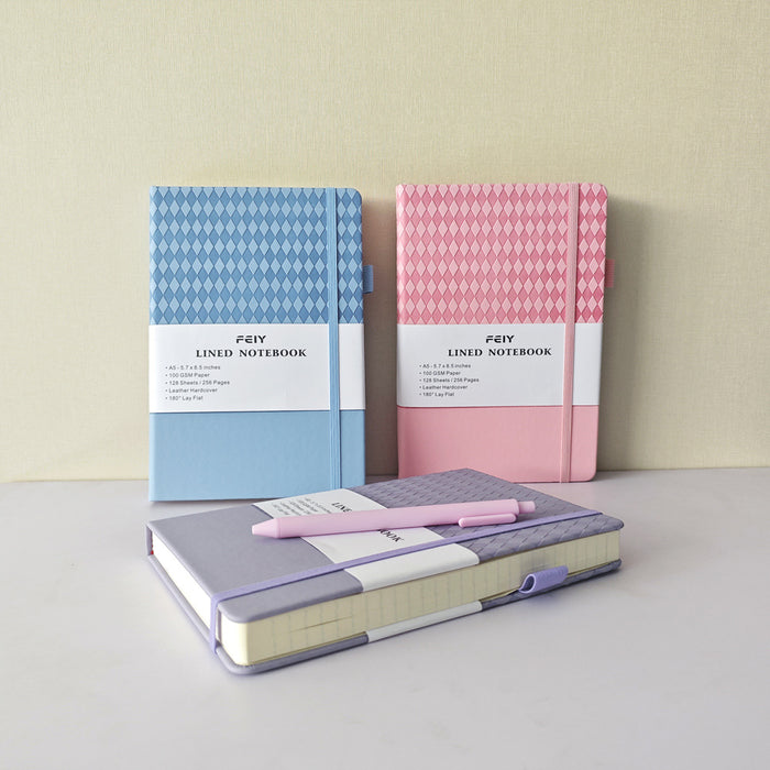 Wholesale Diamond Pattern Faux Leather A5 Notebook Creative Trendy 128 Sheets