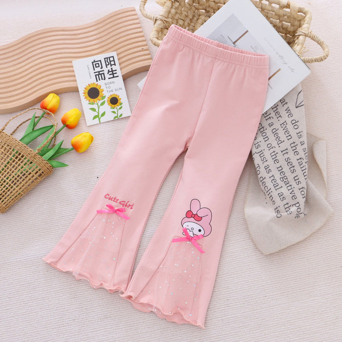 Wholesale Cotton Princess Cartoon Print Flare Pants JDC-BC-ShengY001