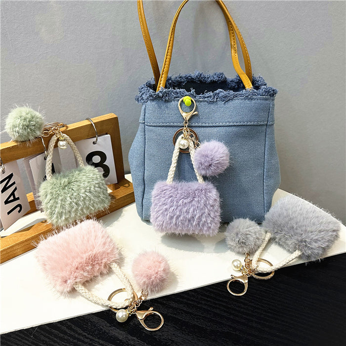 Wholesale Mini Bag Style Fur Ball Keychain JDC-KC-KaiY011