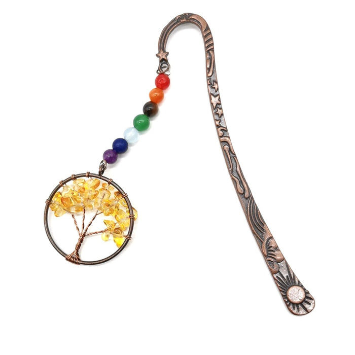 Wholesale Vintage Natural Crushed Stone Crystal Tree of Life Bookmark JDC-BM-HXu001