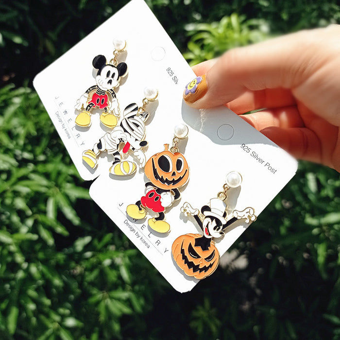 Wholesale Halloween Alloy Pumpkin Earrings JDC-ES-Xingj030