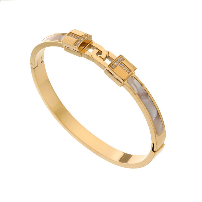 Wholesale Titanium steel bracelet concentric lock gold-plated stainless steel
