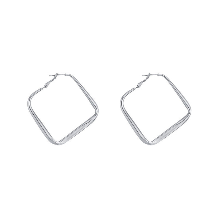 Wholesale Golden square earrings, new exaggerated earrings, high-end feel, simple and versatile temperament, large earrings