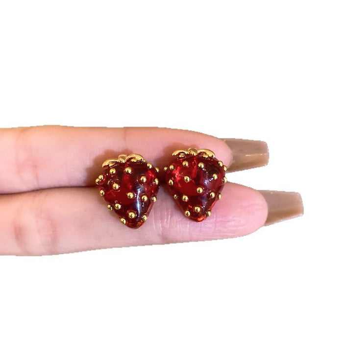 Wholesale Alloy Cherry Earrings Cute Design Fashion Jewelry Accessory