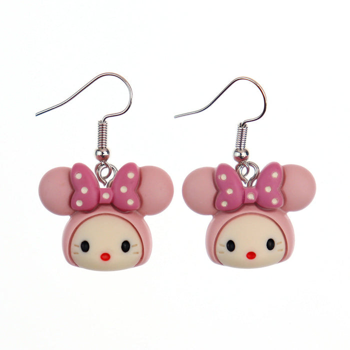 Wholesale Earrings Resin Fun Cute Cartoon Animal Cat Duck (S) JDC-ES-niqing015