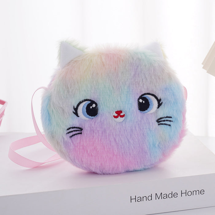 Wholesale Children Plush Crossbody Bag Cat Coin Purse JDC-SD-SM005