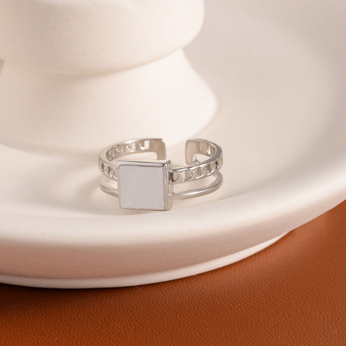 Wholesale Small niche design blocks with adjustable opening ring temperament, light luxury ring accessories