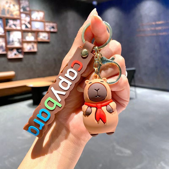 Wholesale Cartoon Capybara Keychain Cute Plush Pendant Fashion Accessory MOQ≥2