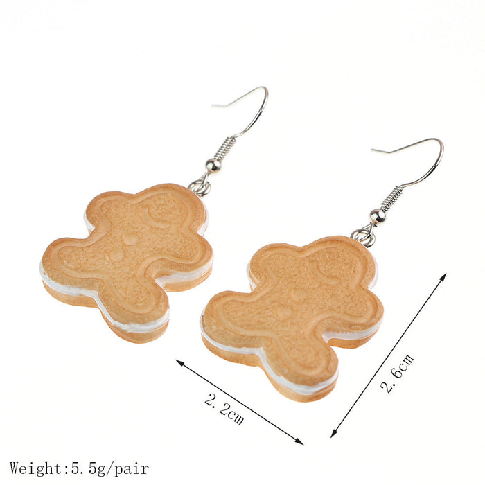 Wholesale Earrings Resin Cute Christmas Cartoon Cookies JDC-ES-niqing028