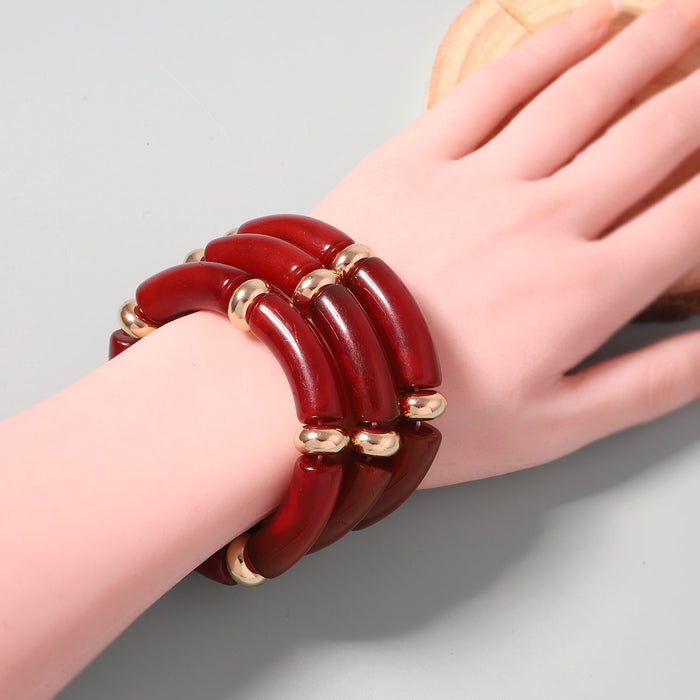 Wholesale multi-layered stacked bamboo necklace bracelet suit all-match temperament women's