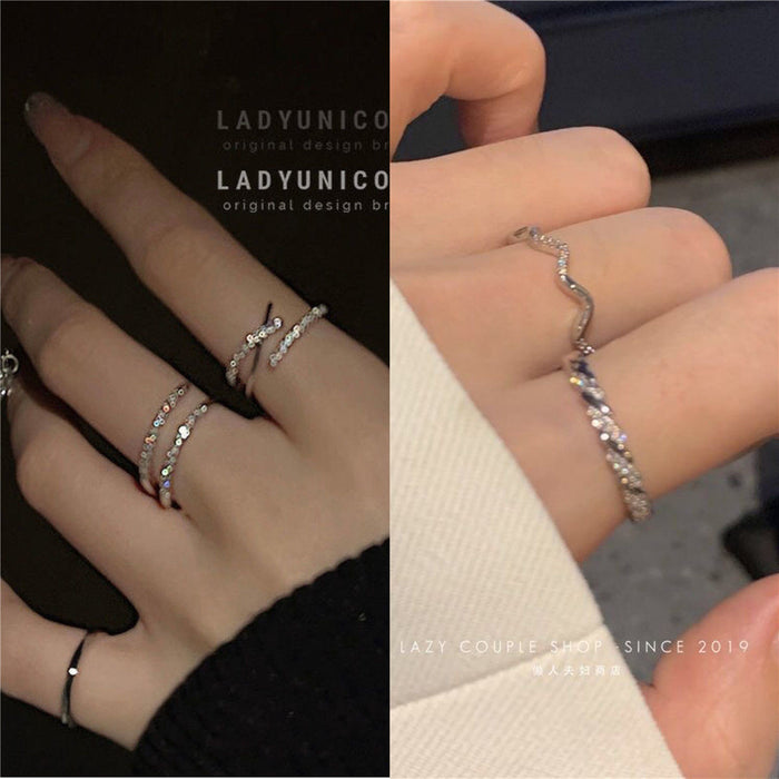Wholesale Love ring, niche design, light luxury, versatile, cool style, adjustable opening, index finger ring