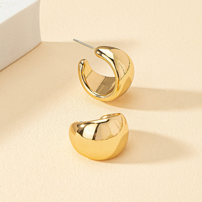 Wholesale Women' s golden water drop geometricv earrings