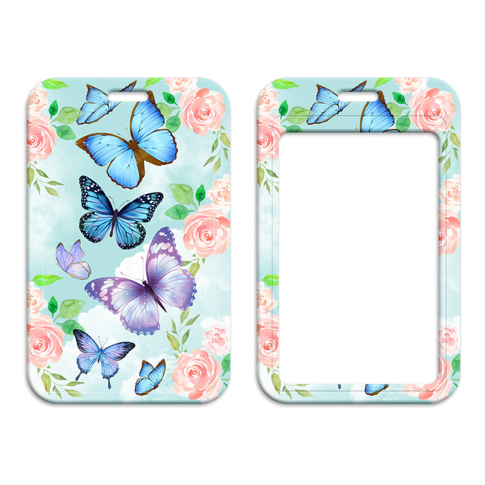 Wholesale Butterfly-shaped phone lanyard Keychain with a rigid card holder