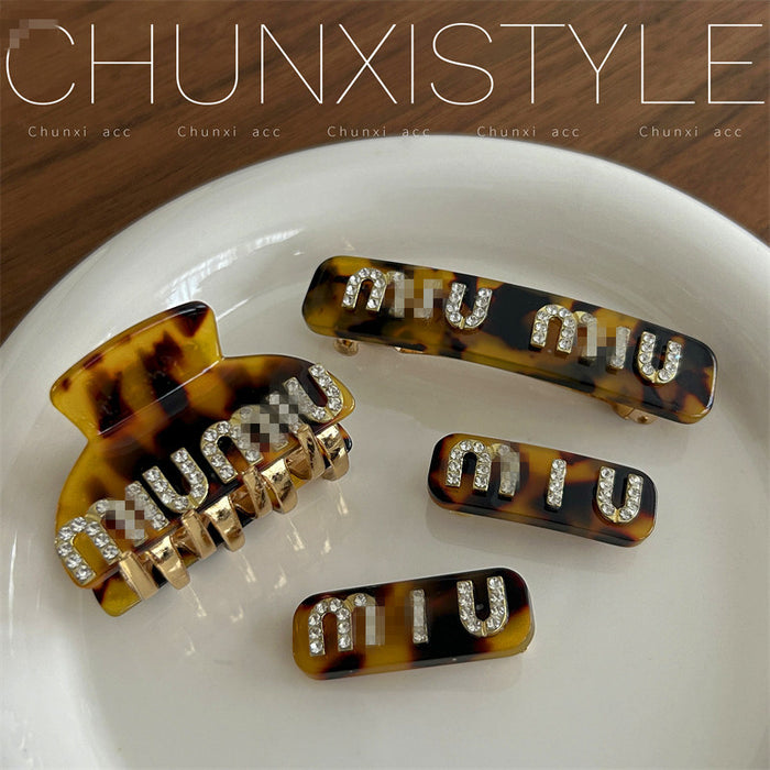 Wholesale diamond letter Pearl hairpin female side small clip headdress hairpin bangs clip