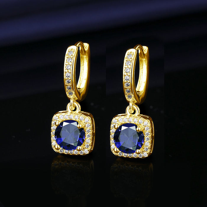 Wholesale  Princess Square Simulated Moissanite Stud Earrings Fashion Accessory Gift for Resale