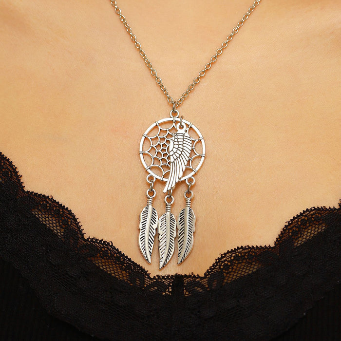 Wholesale Bohemian Tassel Feather Necklace Trendy Accessory