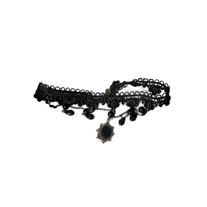 Wholesale Lace lace tassel pendant necklace versatile and simple temperament necklace