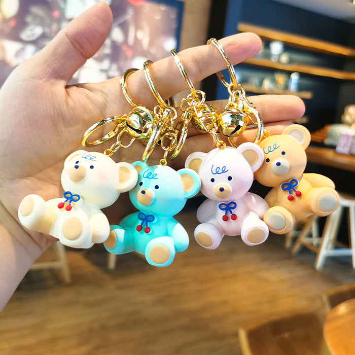 Wholesale Rubber Cherry Bear Cartoon 3D Keychain JDC-KC-Tingm053