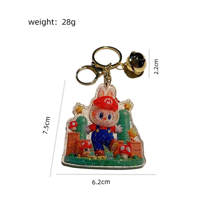 Wholesale 5 PCS cartoon acrylic keychains with cute double-sided printed design.