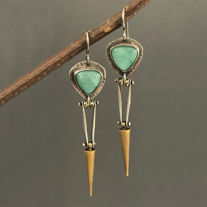 Wholesale 2pcs Retro Round Flower Tassel Earrings