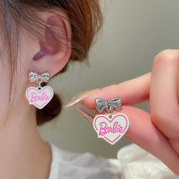 Wholesale Drip Oil Love Bow Alloy Earrings JDC-ES-JQ234