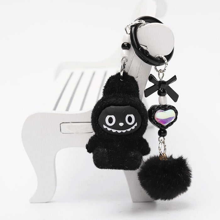 Wholesale Pure black plush doll keychain
