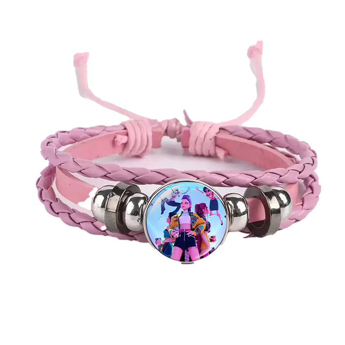 Wholesale KPOP Couple leather braided black bracelet