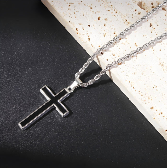 Wholesale Necklace accessories, street stainless steel full diamond cross collarbone chain wholesale