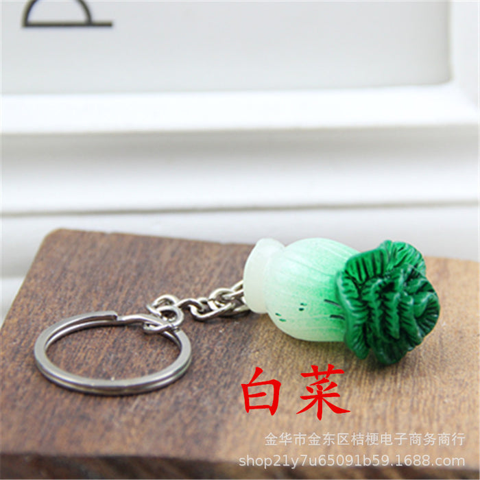 Wholesale Creative Resin Fruit Keychain Simulated Strawberry Grape Pomegranate Watermelon MOQ≥10