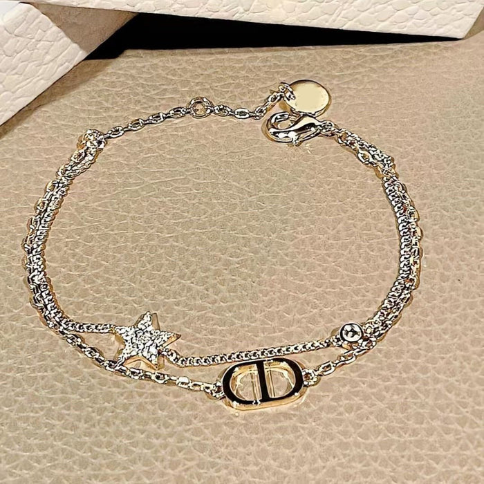 Wholesale Full Diamond Bracelet Enamel Letter Bracelet