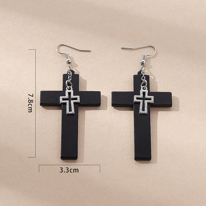 Wholesale Double Cross Resin Earrings JDC-ES-Qianzi002