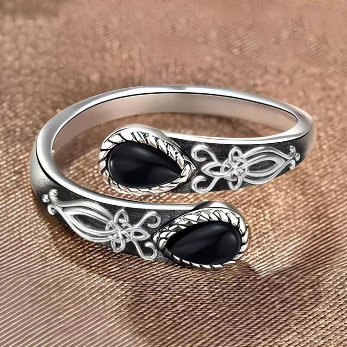 Wholesale Flower zircon ring, simple and fashionable ring, retro circular opening ring