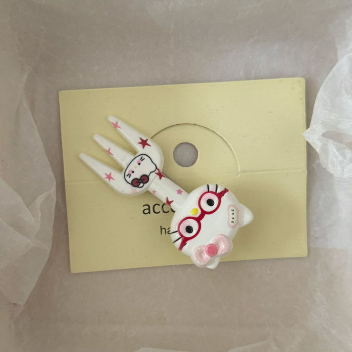 Wholesale Cat glasses fork hairpin cute duckbill hairpin hairpin hair accessories new