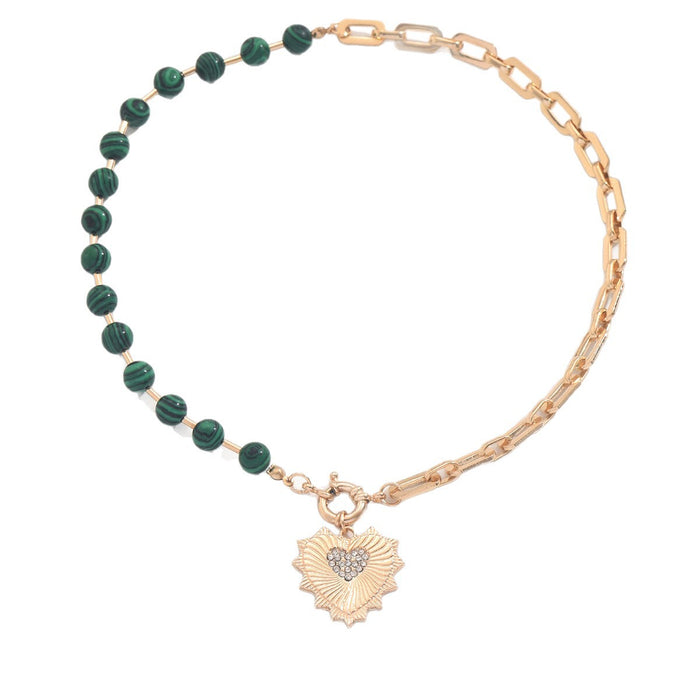 Wholesale Fashion jewelry diamond heart zinc alloy pendant necklace