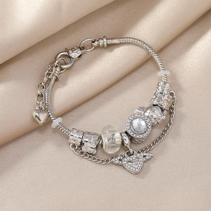 Wholesale Angel Wings Beaded Alloy Bracelet JDC-BT-RanYan004