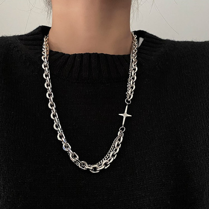 Wholesale Men's necklace, men's niche design, high street chain accessories, sweater chain, women's trendy brand