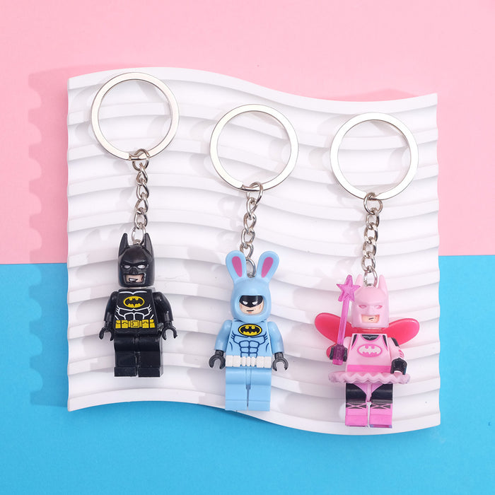 Wholesale of Cute Building Block Plastic Keychains JDC-KC-QMou022