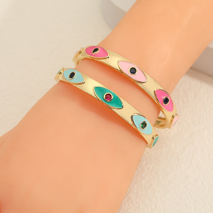 Wholesale Drip Oil Evil Eye Personality Bracelet JDC-BT-HonX003