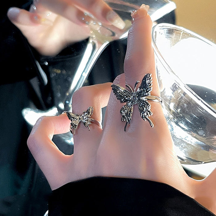 Wholesale Butterfly opening ring for women, niche trend, exquisite and high-end sense, index finger ring, fashionable and personalized