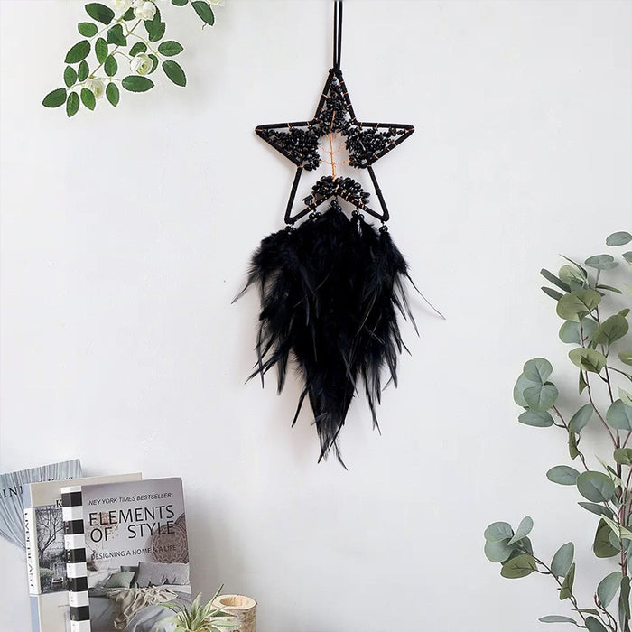Wholesale Feather Dreamcatcher Wall Hanging with Tree of Life Design and Natural Stone Accents